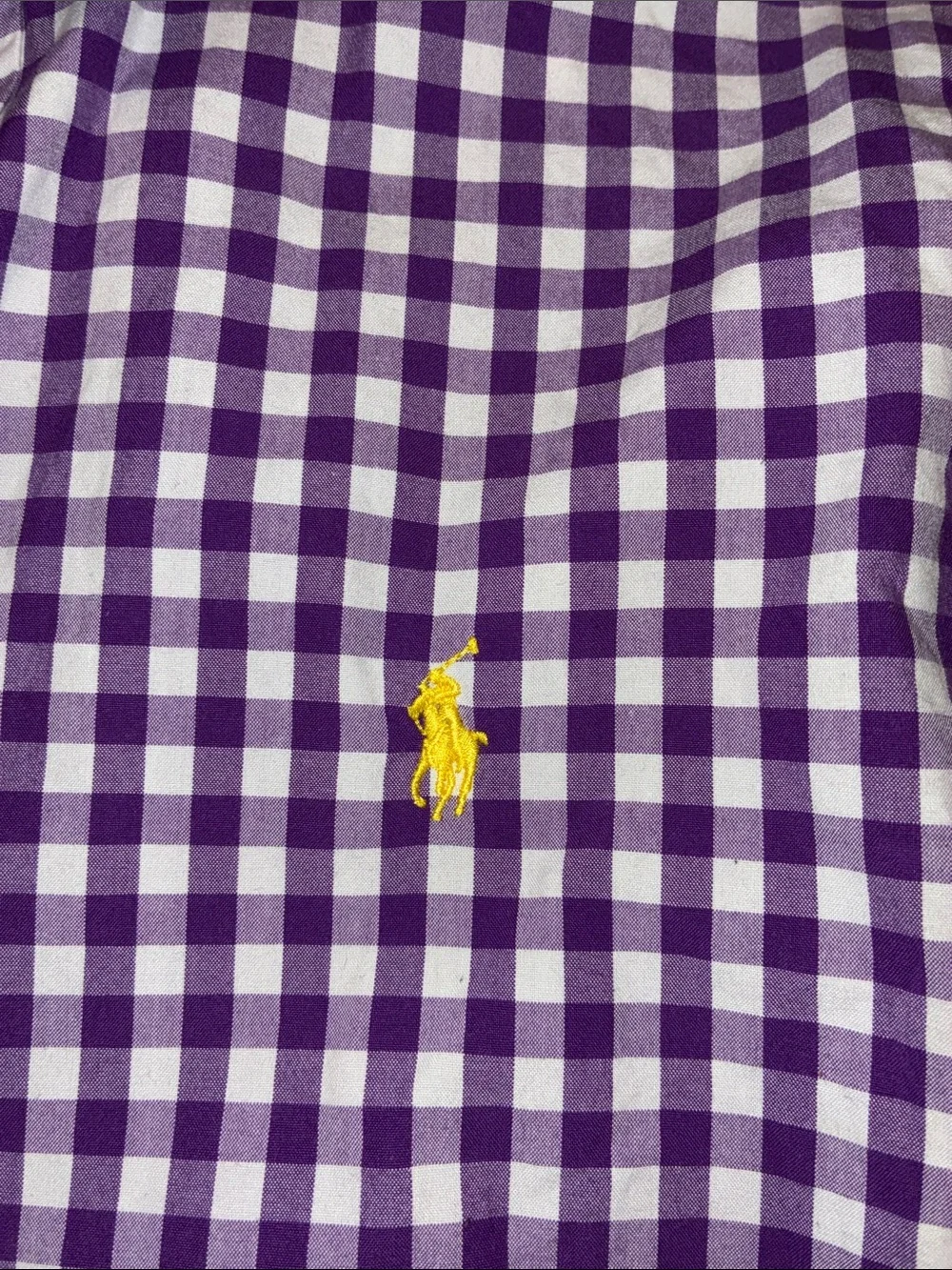 Ralph Lauren Purple & White Gingham Button-Down Shirt - Picture 2 of 4